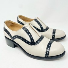 From The Office of Angela Scott Mr. Arzner Cream Leather Oxfords Women's 36 US 6