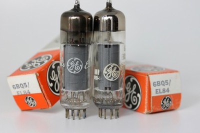 NOS 6BQ5 EL84 GE ELECTRONIC TUBES MATCHED PAIR STRONG TEST RESULT TROPHY-QUALITY