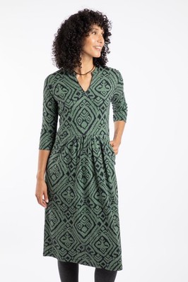 Weird Fish Isolde Printed Jersey Midi Dress