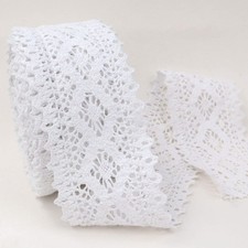 White Lace Ribbon 10 Yards Cotton Trim Crochet Sewing 2.7inch,