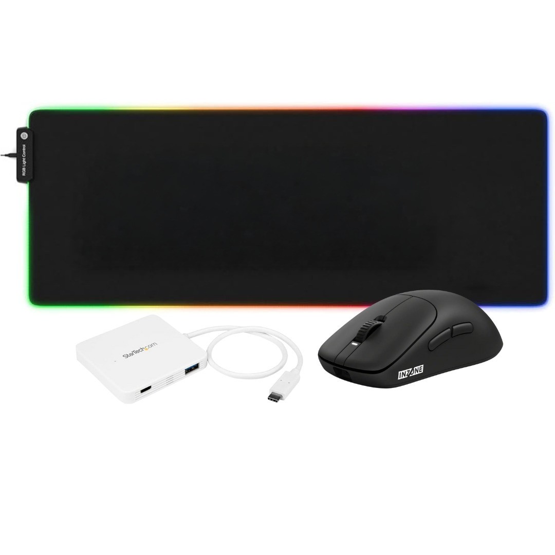 Sony INZONE Mouse Gaming Inalámbrico 8K XL con Pad 3 Puertos USB (Negro)