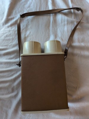 Vintage double vacuum bottle, coffee or tea, travel thermos, 1960s,by LFC * B94