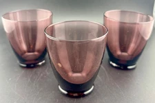 Vintage Amethyst/Plum Colored Cordial/Aperitif Glasses Set of 3