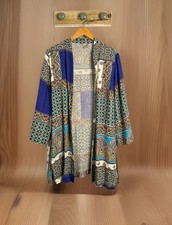 Chico's Womens 100 Linen Open Front Kimono Jacket Boho Beach Size 3 US XL