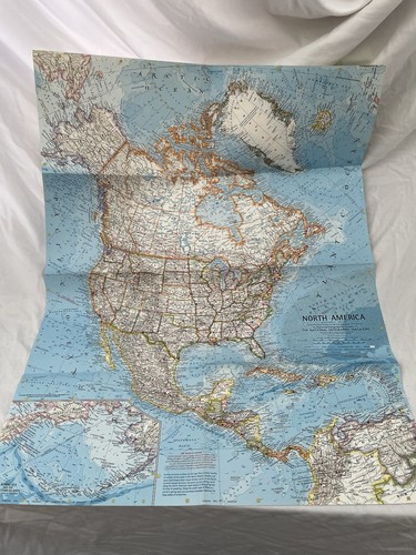 Vintage National Geographic Map North America April 1964 - Imagen 2 de 2