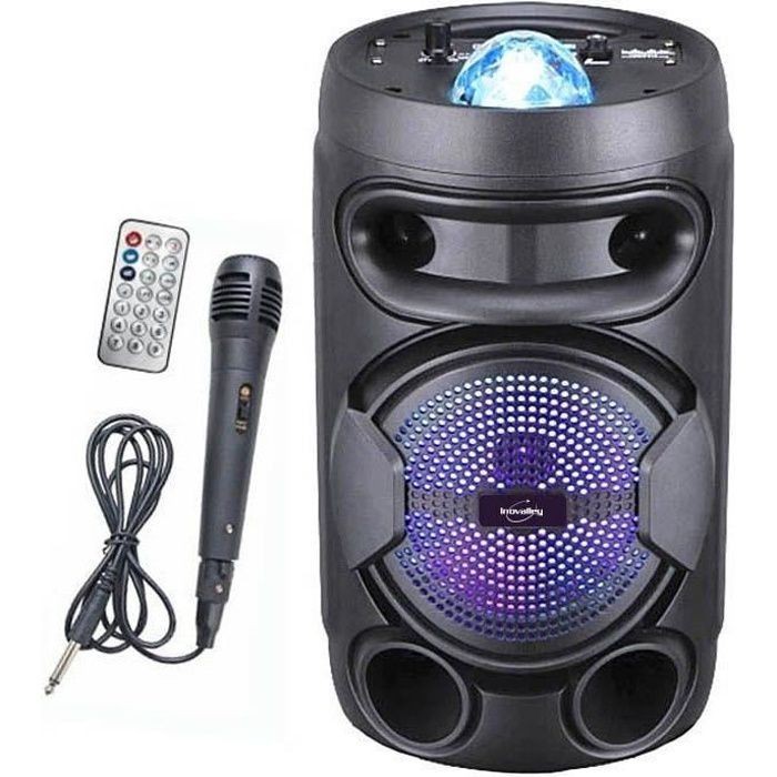 Enceinte lumineuse Bluetooth 40W INOVALLEY KA02 BOWL le cadeau parfait pour ados et soirées karaoké