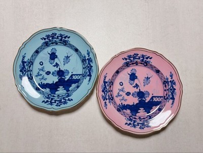 Ginori1735 Oriente Italiano plate set of 2 21cm Iris (blue) Azalea