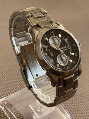 Seiko Premier Chronograph 7T62-0FF0 40mm Men's Watch New Battery