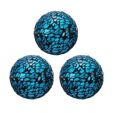 3Pcs Decorative Glass Balls 2.36 Inch Orbs Centerpiece Balls Dark Blue