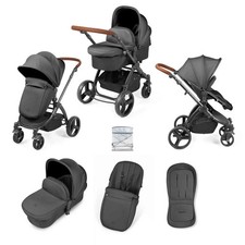 Ickle Bubba Storm Urban 2 in 1 Pushchair Charcoal Grey 7 piece with carrycot