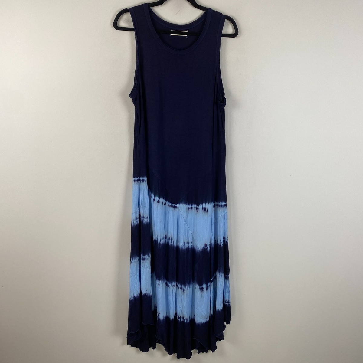 Natural Life Tie Dye Maxi Dress Size XL Navy Blue Sleeveless Cotton | eBay