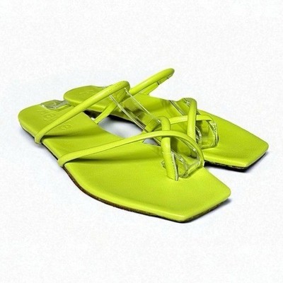  NEW Aeyde Mina Hazelnut Sandals in Apple Green Size 36.5 EU / 5.5 US