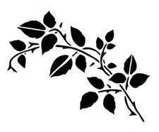 Really Great Stencils, Branch With Leaves Stencil, 5x6", Floral, Leaf, Stems