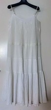 M&S Pure Cotton Embroidered Tiered Maxi Dress Size  14-16 