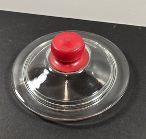 Tom's Toasted Peanuts Glass Countertop Display, Red Handle Lid - Lid Only