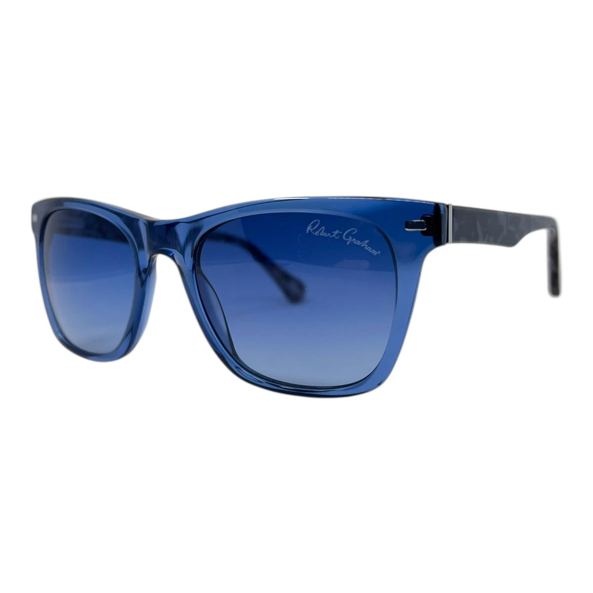 Robert Graham Round Sunglasses with Purple Gradient Lenses Black/Gold Oversized Metal Round Gradient Sunglasses with  main image 2