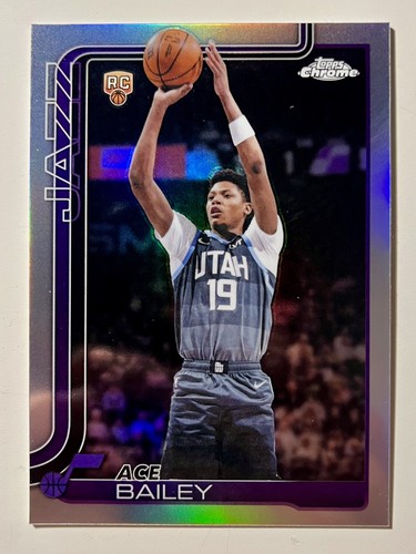2025-26 Topps Chrome Update Ace Bailey #155 Refractor Rookie RC Utah Jazz