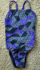 Speedo Endurance Flyback One Piece Swimsuit Youth Girls Size 24 Purple