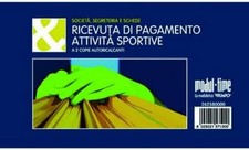 Blocco 5 Pezzi Ricevute di Pagamento per Attivita Sportive Palestra Fitness