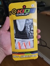 Kids Finger Ten Golf Gloves All Weather Youth L Size NEW in Pack Ages 4-11