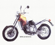 Stampa Fine Art Giclée "Aprilia Moto 6.5 Classic Bike", limitata, con certificato