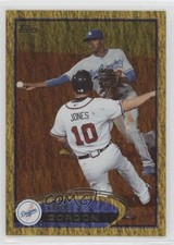 2012 Topps Gold Sparkle Dee Gordon Chipper Jones ( Sliding) #161 HOF 0d3m