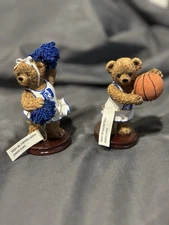 Duke Blue Devils Basketball Boy & Girl Bear Collectible Set 2002 Vintage