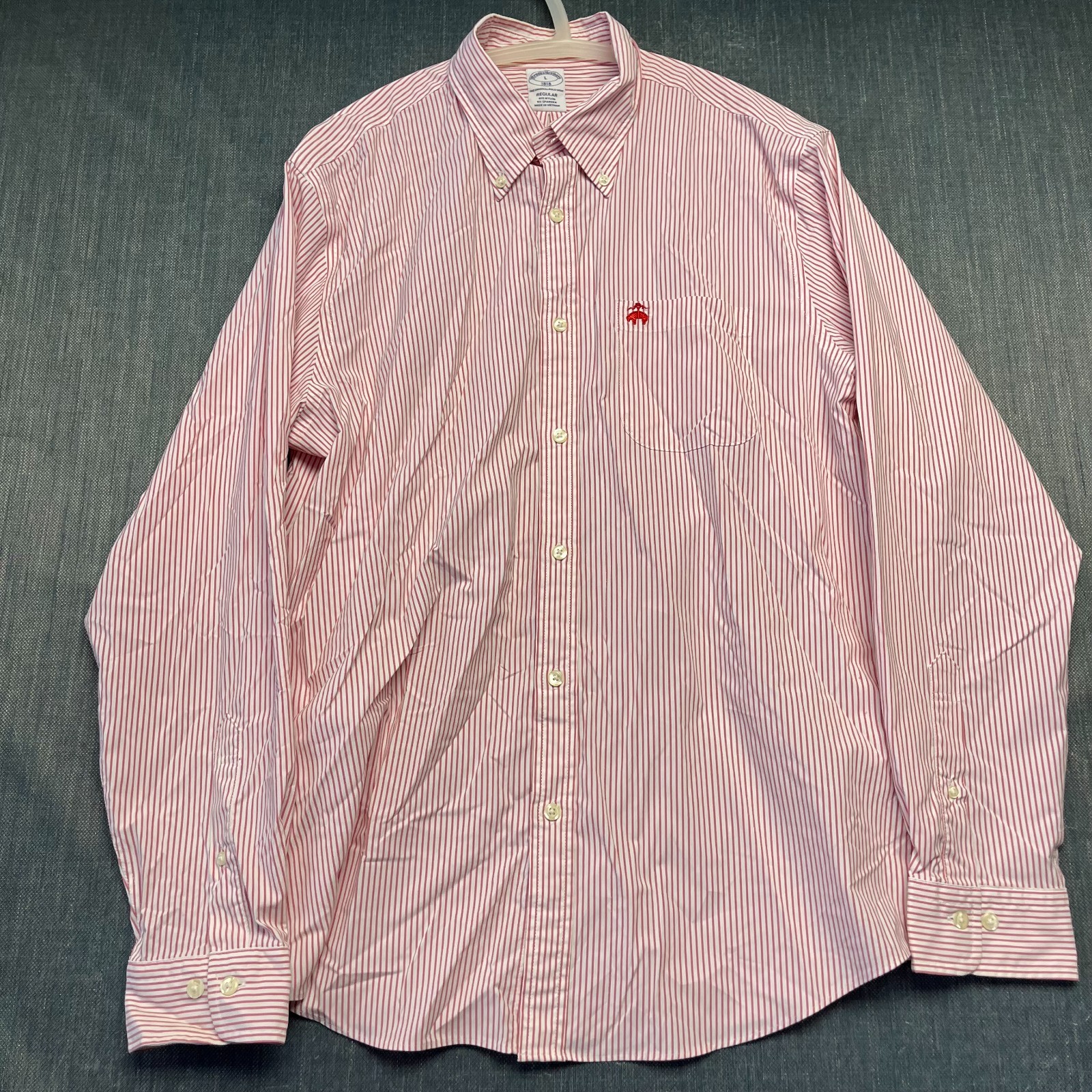 Brooks Brothers Original Polo Men's Shirt Size L Red White Striped Button Down