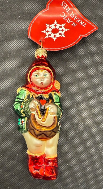 Slavic Treasures Drummer Boy Ornament Poland Blown Glass Christmas