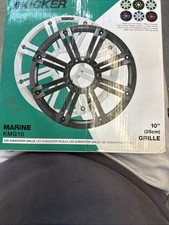 KICKER 45KMG10W 10" White Grille w/ LED For KM10 And KMF10 Subwoofer Subs KMG10W