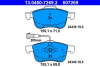 ATE 13.0460-7269.2 Bremsbelagsatz, Scheibenbremse FüR Alfa Romeo