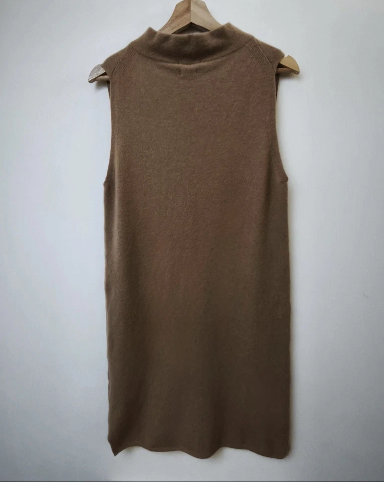 Massimo Dutti Camel Wool Sleeveless Knit Dress / Long Sweater Vest / Tunic_S - Image 3 of 4