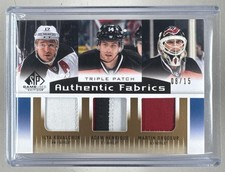 Brodeur Kovalchuk Henrique 2013 SP Game Used Authentic Fabrics Triple Patch /15