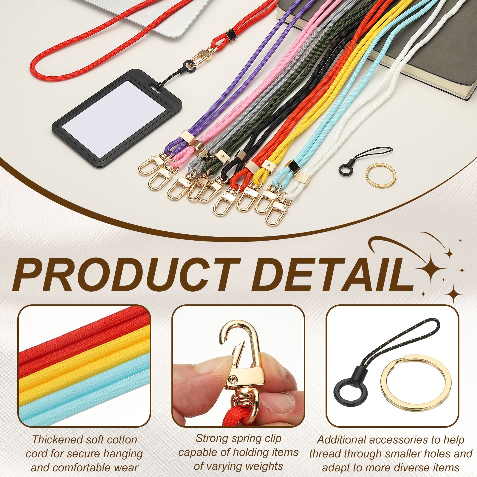 Lanyard, 2 Pack Teacher Lanyards for ID Badges, Red/Orange