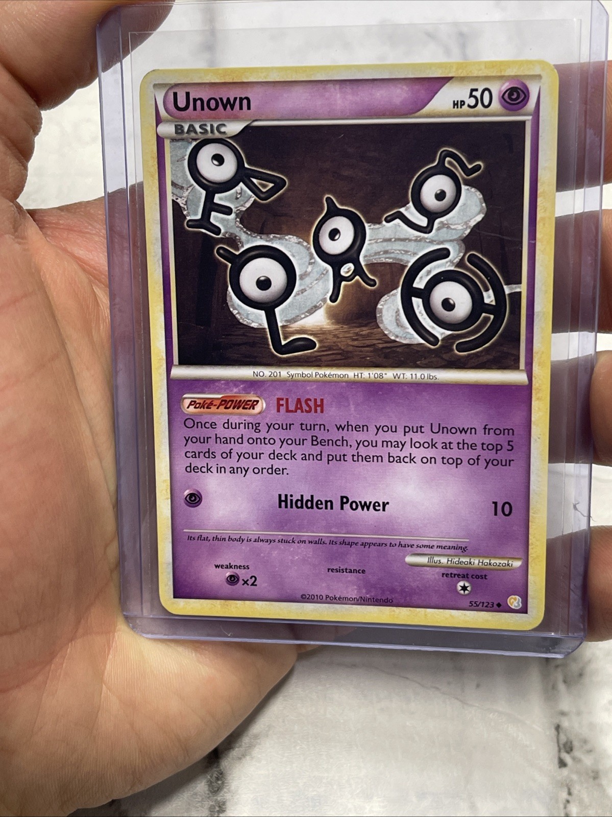 Pokémon TCG Unown Heartgold Soulsilver 55/123 Regular Uncommon LP Card Pokemon