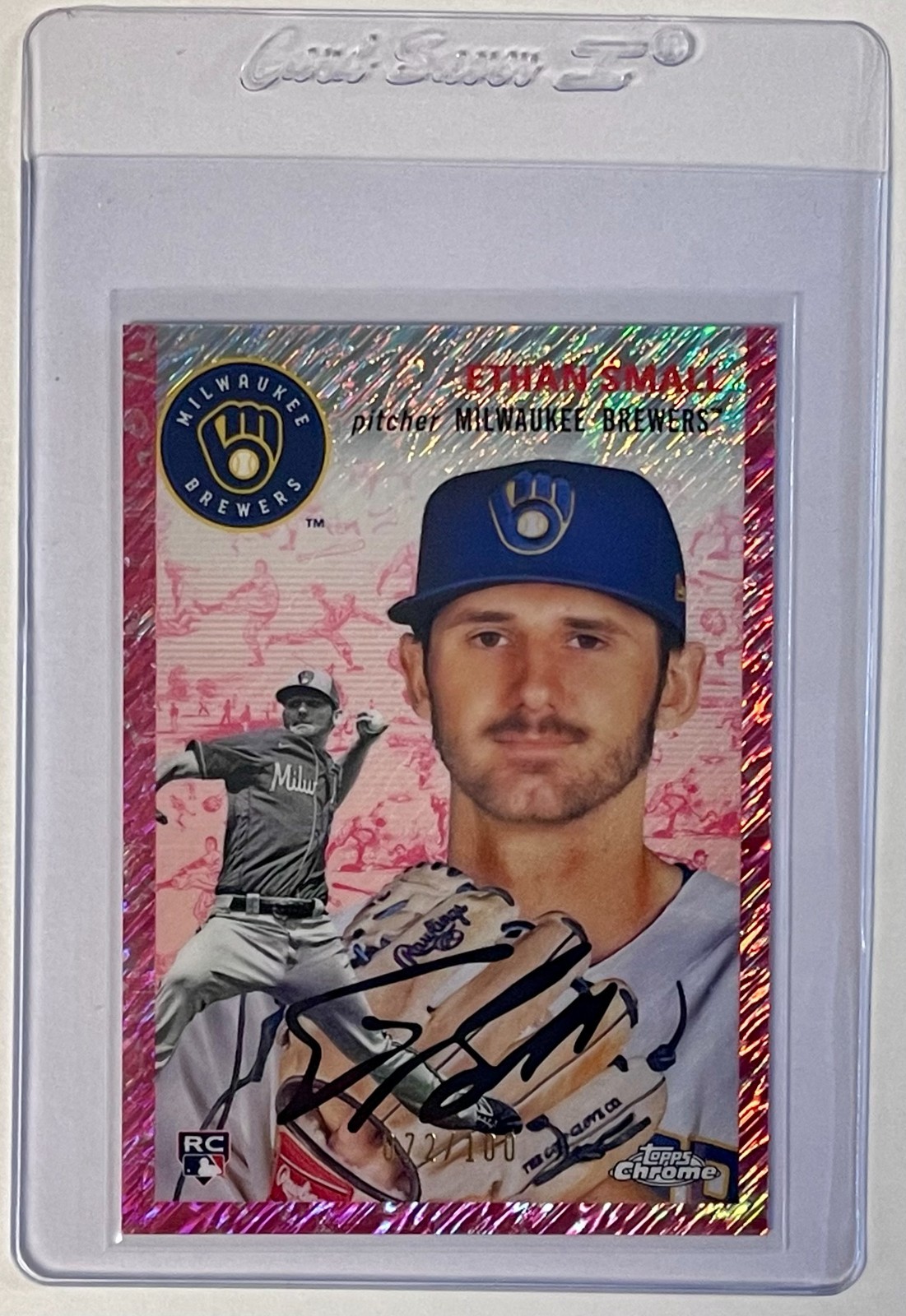 Ethan Small 2023 Topps Chrome Platinum #88 Fuchsia Toile Refractor /100
