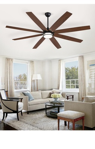 72 Inch Ceiling Fans with LED Light and Remote 6 Speed Reversible Quiet DC Motor - Picture 8 of 9