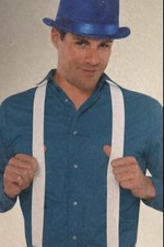 White Novelty Suspenders - One Size Fits Most Kids or Adult . NEW in Package