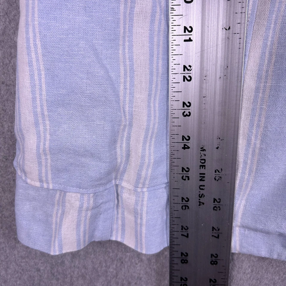 Blazer Caslon Feminino Grande Listra de Linho Azul Botão Único Preppy Coastal - Imagem 3 de 4