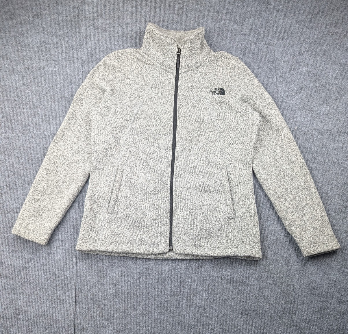 The North Face Crescent Full Zip Womens Medium Fleece Jacket Gray Hiking Outdoor