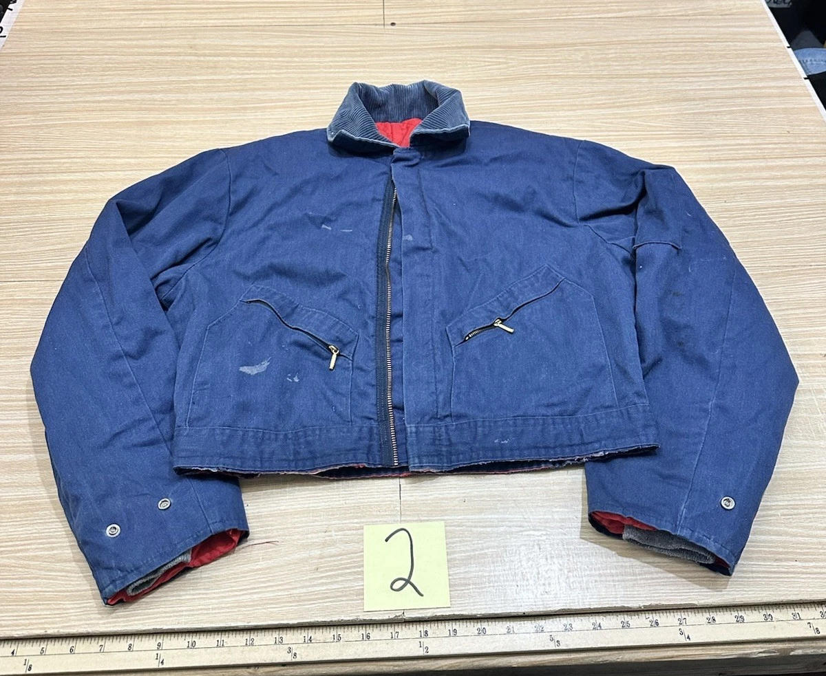 Vintage Walls Cropped Insulated Work Jacket Workwear 2 Pocket Detroit Size M image 1