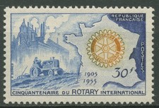 France 1955 Rotary International Tractor Map 1035 MNH