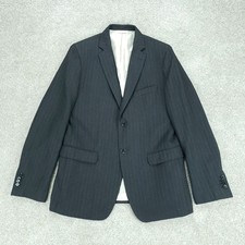 Banana Republic Blazer Mens 40R Charcoal Pinstripe Wool Suit Jacket