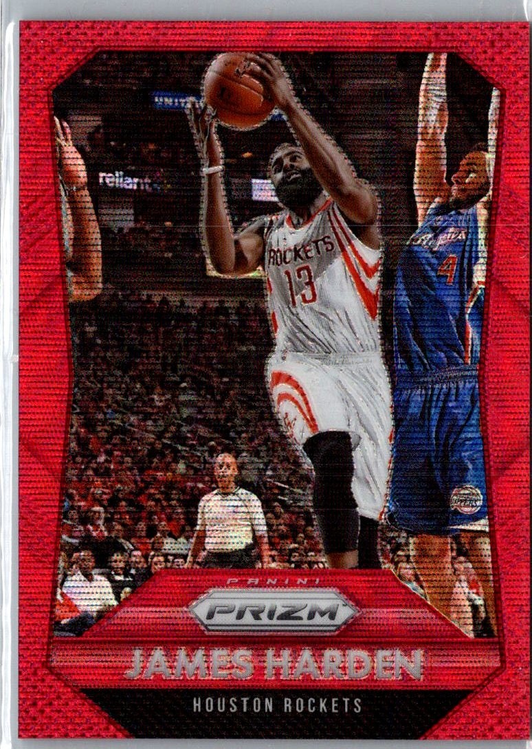 2015-16 Panini Prizm James Harden Red Wave Prizm Color Match Rockets #213 #/350