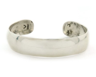 Navajo Cuff Bracelet Sterling Silver Vintage 13mm Handmade Signed C Montoya