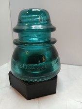 Hemingray No. 42 Aqua Blue Green Glass Insulator, Vintage, Made in USA