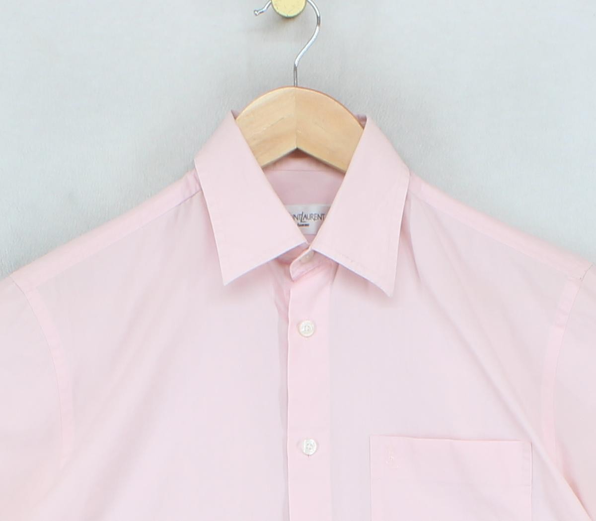 Camicia Yves Saint Laurent slim fit uomo taglia S rosa manica corta