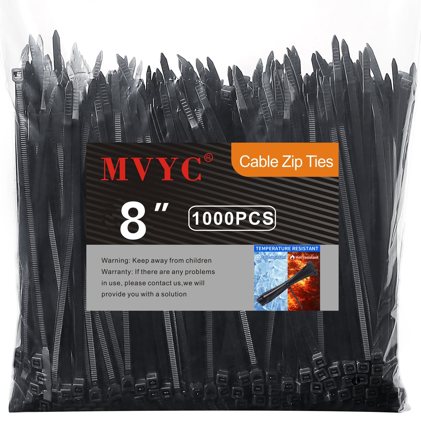 Heavy Duty Zip Ties 50 lb Tensile Strength UV Resistant Cable Wire Ties