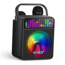 Karaoke Machine with 2 Wireless Mics, SD-512 60W Powerful Loud Sound, Black