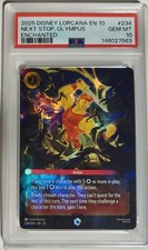2025 DISNEY LORCANA WHISPERS IN THE WELL ENCHANTED NEXT STOP, OLYMPUS PSA 10